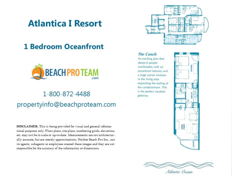 Atlantica Resort Conch Floor Plan - 1 Bedroom Oceanfront